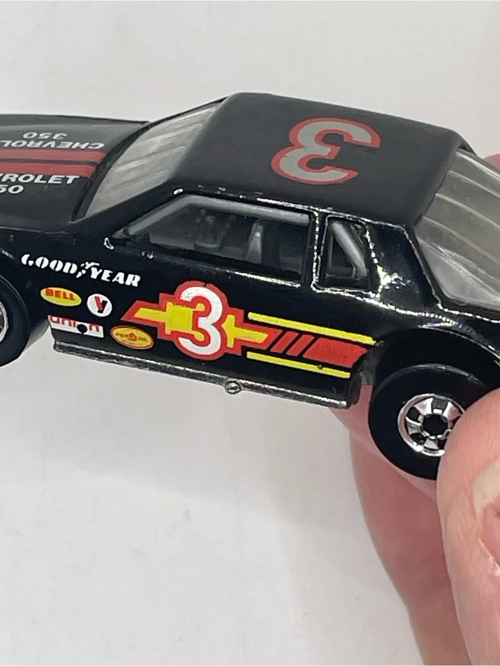 Vintage Hot Wheels 1988 Black Monte Carlo Stock Car #3 Blackwall Malaysia